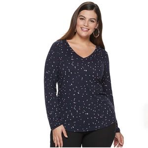 Evri Women's Top Shirt Sz 4X Crew Neck Cotton